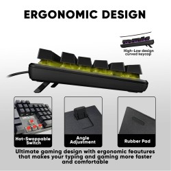 Buy Armaggeddon Mechanical Gaming Keyboard - MKA-7C - Black 104 Keys Linear Red in Cyprus, Nicosia, Limassol, Larnaka, Pafos