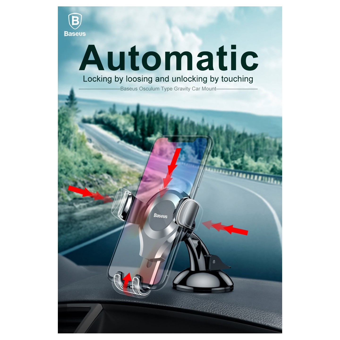 Baseus Osculum Type Gravity Dashboard Car Mount - SUYL-XP0S - Osculum Type Gravity Dashboard Car Mount Black