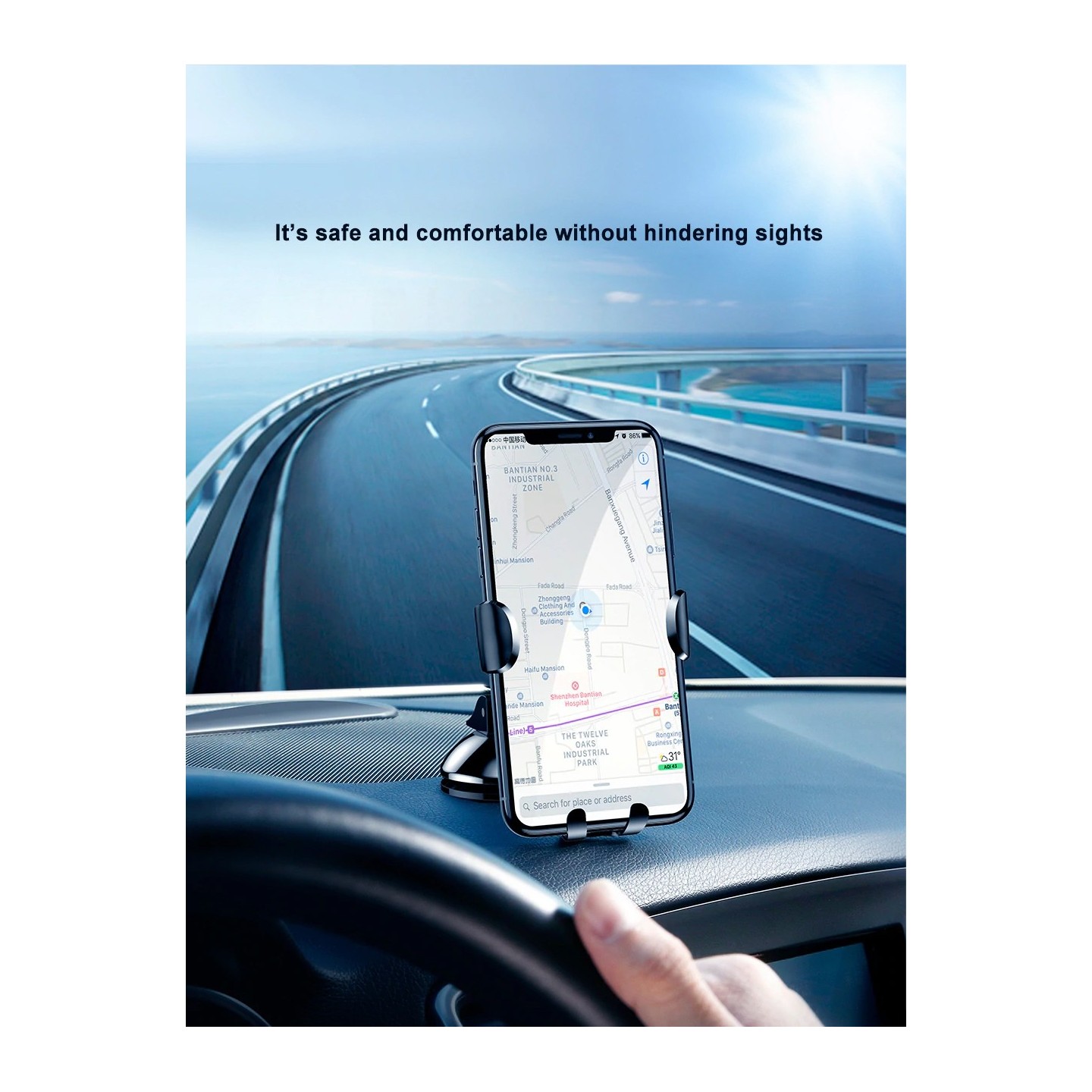 Baseus Osculum Type Gravity Dashboard Car Mount - SUYL-XP0S - Osculum Type Gravity Dashboard Car Mount Black