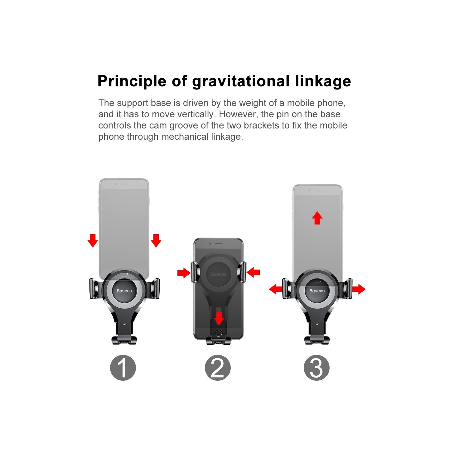 Baseus Osculum Type Gravity Dashboard Car Mount - SUYL-XP0S - Osculum Type Gravity Dashboard Car Mount Black