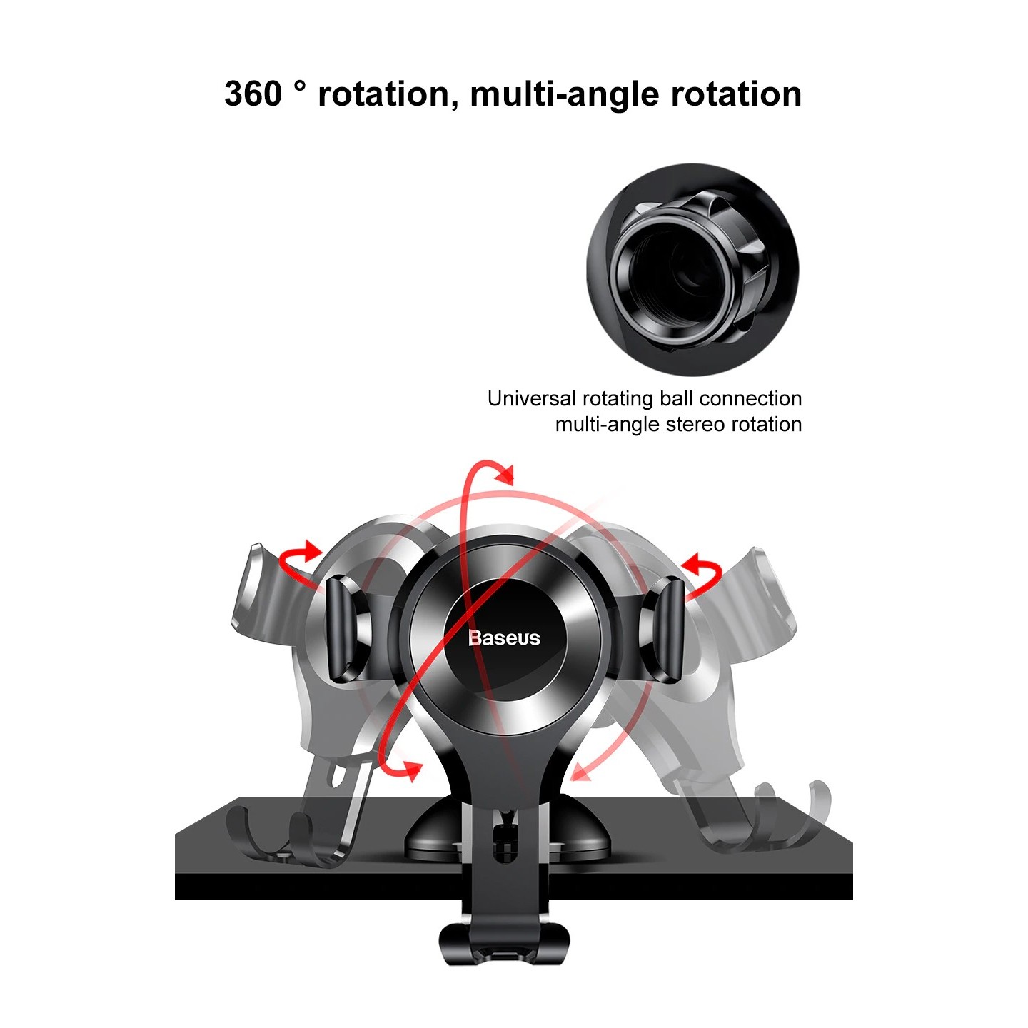 Baseus Osculum Type Gravity Dashboard Car Mount - SUYL-XP0S - Osculum Type Gravity Dashboard Car Mount Black