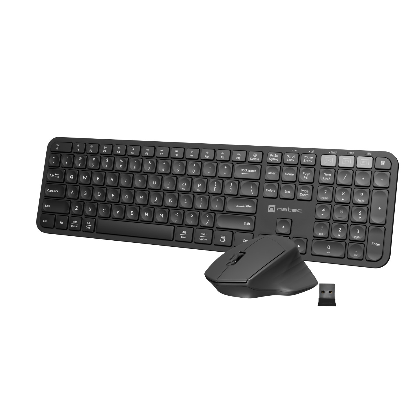 Natec Octopus 2 Wireless Keyboard & Mouse Combo BT & 2.4GHz US (Boxed) — Buy in Cyprus with Fast Delivery
