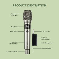 Buy SonicGear Palladium - WM3000UL - 1x Handset Wireless UHF Microphone with Rec... in Cyprus, Nicosia, Limassol, Larnaka, Pafos
