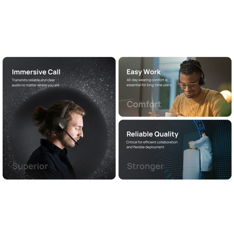 Buy Yealink Headset Wireless Bluetooth 3-Mic NC with BT Dongle - BH70 - Dual Teams in Cyprus, Nicosia, Limassol, Larnaka, Pafos