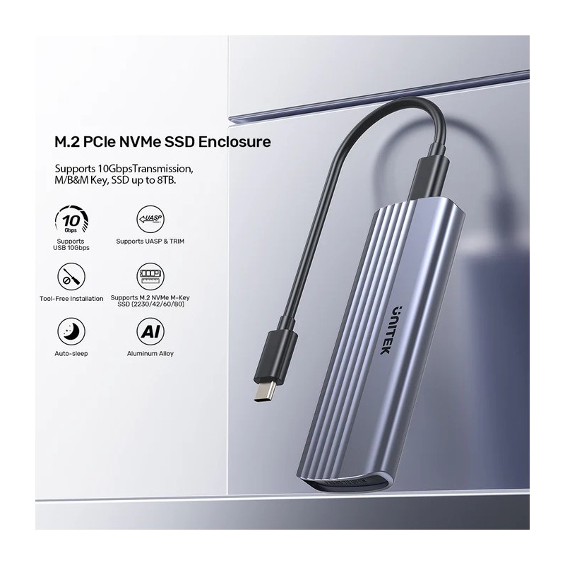 Buy Unitek USB-C NVME PCIe Enclosure 10Gbps - S1241B - USB-C, NVME PCIe Enclosur... in Cyprus, Nicosia, Limassol, Larnaka, Pafos