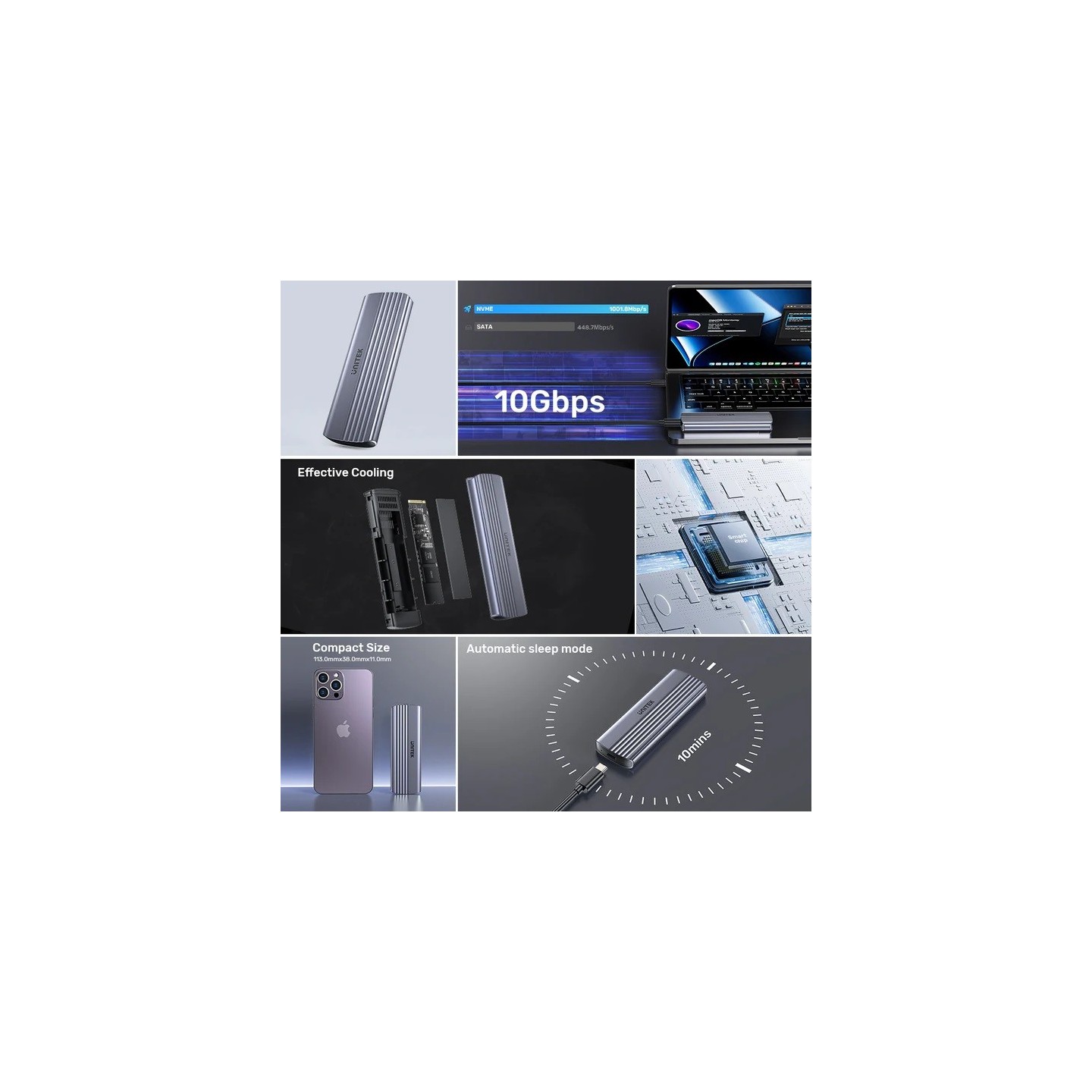 Unitek USB-C NVME PCIe Enclosure 10Gbps - S1241B - USB-C, NVME PCIe Enclosure, 10Gbps — Buy in Cyprus with Fast Delivery