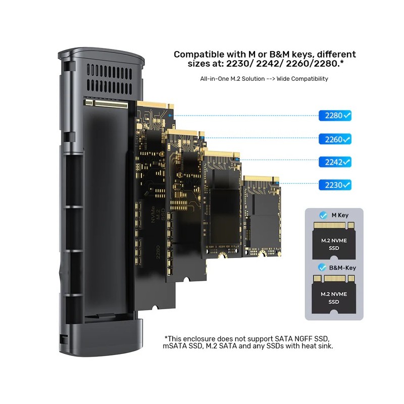 Buy Unitek USB-C NVME PCIe Enclosure 10Gbps - S1241B - USB-C, NVME PCIe Enclosur... in Cyprus, Nicosia, Limassol, Larnaka, Pafos