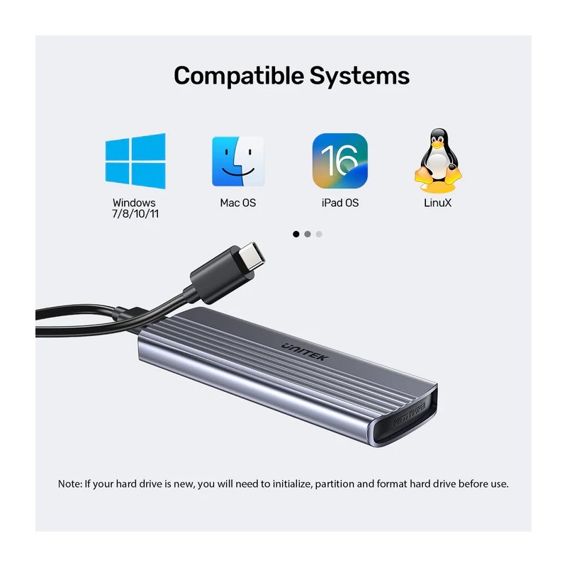 Buy Unitek USB-C NVME PCIe Enclosure 10Gbps - S1241B - USB-C, NVME PCIe Enclosur... in Cyprus, Nicosia, Limassol, Larnaka, Pafos