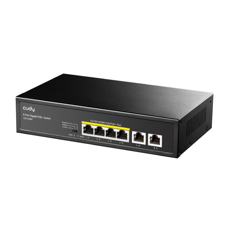 Buy Cudy Switch PoE Gigabit - GS1006P - 4PoE + 2GbE Uplink 65W in Cyprus, Nicosia, Limassol, Larnaka, Pafos
