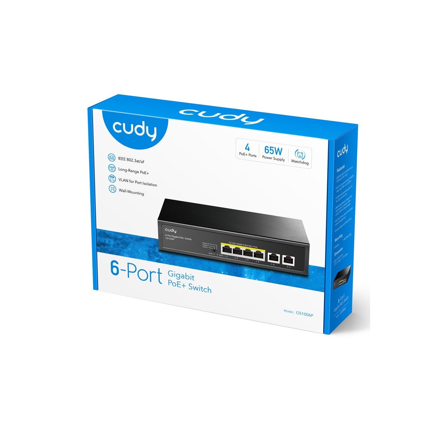Cudy Switch PoE Gigabit - GS1006P - 4PoE + 2GbE Uplink 65W — Buy in Cyprus with Fast Delivery