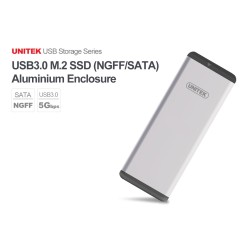 Buy Unitek USB3.0 M.2 SSD SATA Aluminium Enclosure - Y-3365 - USB3.0 M.2 SSD SAT... in Cyprus, Nicosia, Limassol, Larnaka, Pafos