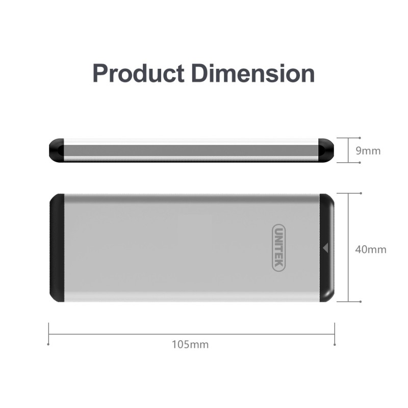 Buy Unitek USB3.0 M.2 SSD SATA Aluminium Enclosure - Y-3365 - USB3.0 M.2 SSD SAT... in Cyprus, Nicosia, Limassol, Larnaka, Pafos