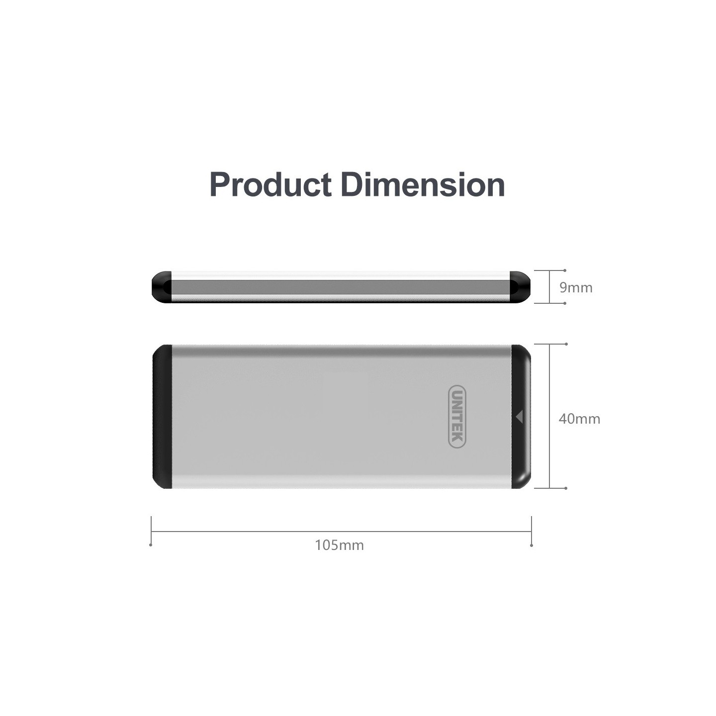 Unitek USB3.0 M.2 SSD SATA Aluminium Enclosure - Y-3365 - USB3.0 M.2 SSD SATA Aluminium Enclosure