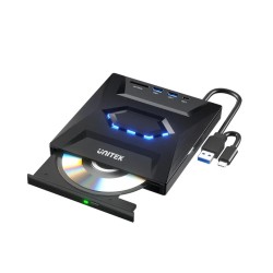 Unitek T1037A 5-in-1 External Optical Drive & USB Hub - 8x DVD (Boxed) — Buy in Cyprus with Fast Delivery