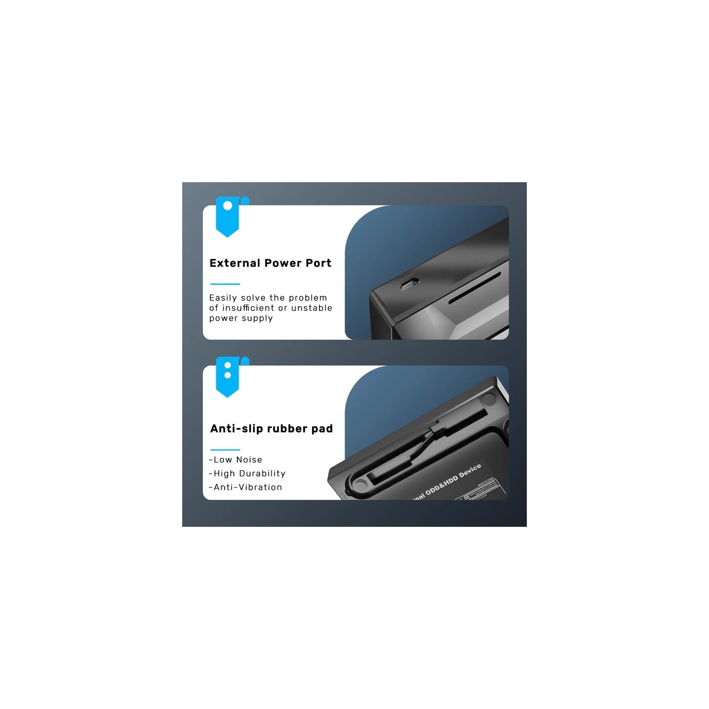 Unitek T1037A 5-in-1 External Optical Drive & USB Hub - 8x DVD (Boxed) — Buy in Cyprus with Fast Delivery