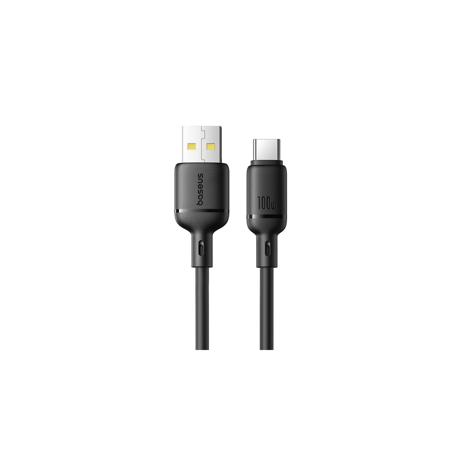 Baseus Silky Series USB-C to USB-A 1.0m 100W Cable - Black (Boxed) — Buy in Cyprus with Fast Delivery