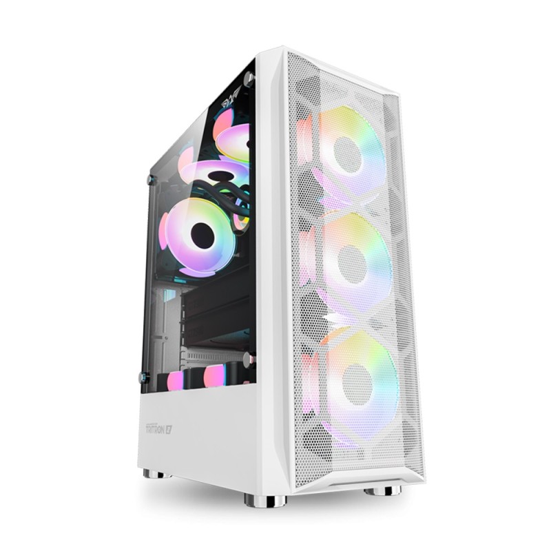 Armaggeddon Tritron 2 ATX 3xARGB White Gaming Case (Boxed) — Buy in Cyprus with Fast Delivery