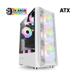 Armaggeddon Tritron 2 ATX 3xARGB White Gaming Case (Boxed) — Buy in Cyprus with Fast Delivery