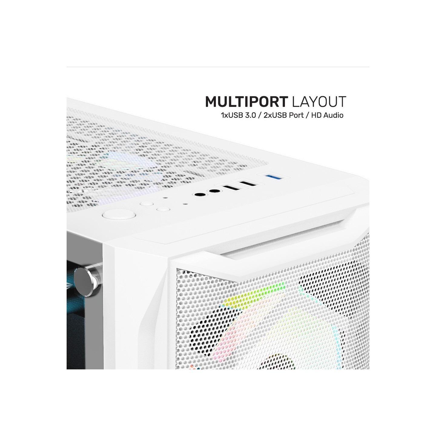 Armaggeddon Tritron 2 ATX 3xARGB White Gaming Case (Boxed) — Buy in Cyprus with Fast Delivery
