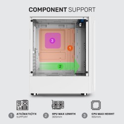 Armaggeddon Tritron 2 ATX 3xARGB White Gaming Case (Boxed) — Buy in Cyprus with Fast Delivery