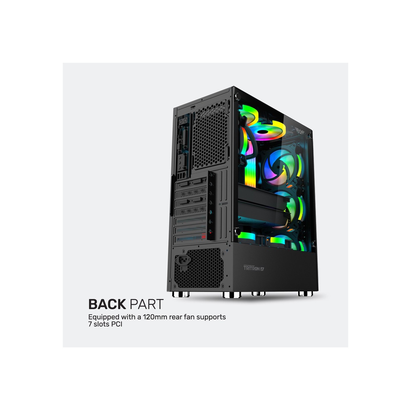 Armaggeddon Tritron 2 ATX 3xARGB White Gaming Case (Boxed) — Buy in Cyprus with Fast Delivery