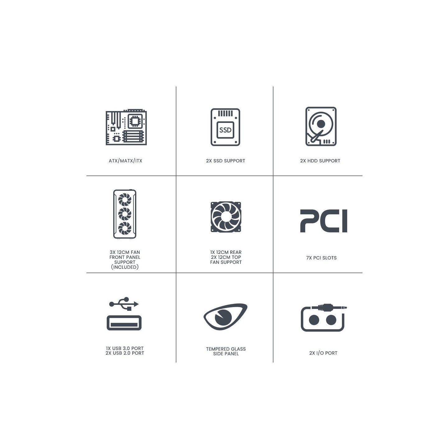 Armaggeddon Tritron 2 ATX 3xARGB White Gaming Case (Boxed) — Buy in Cyprus with Fast Delivery