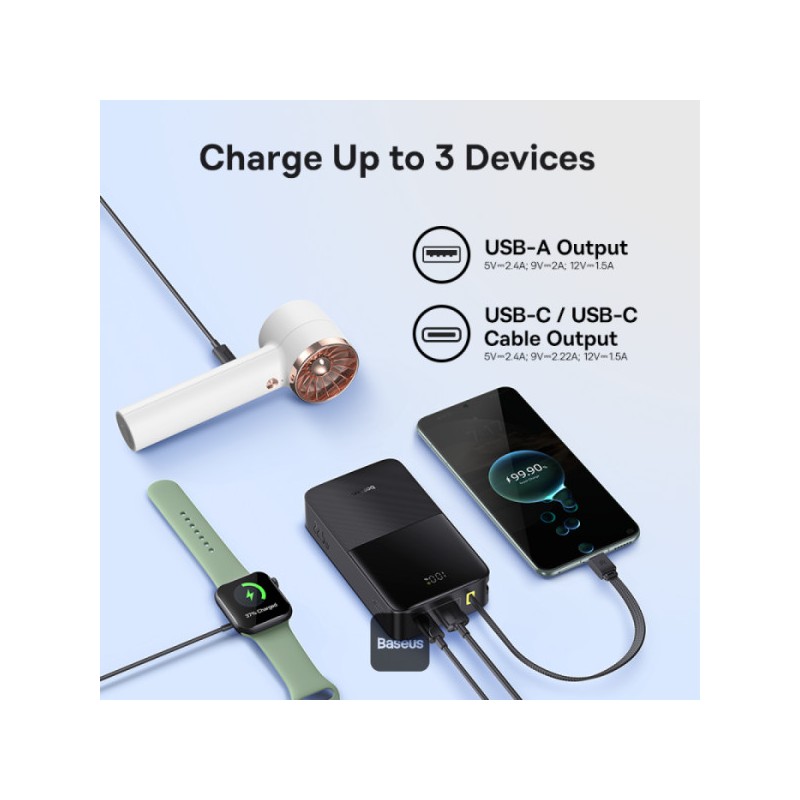 Buy Baseus Powerbank 22.5W 20000mAh + Display - FC51 - EnerFill Bipow2 Pro Black in Cyprus, Nicosia, Limassol, Larnaka, Pafos