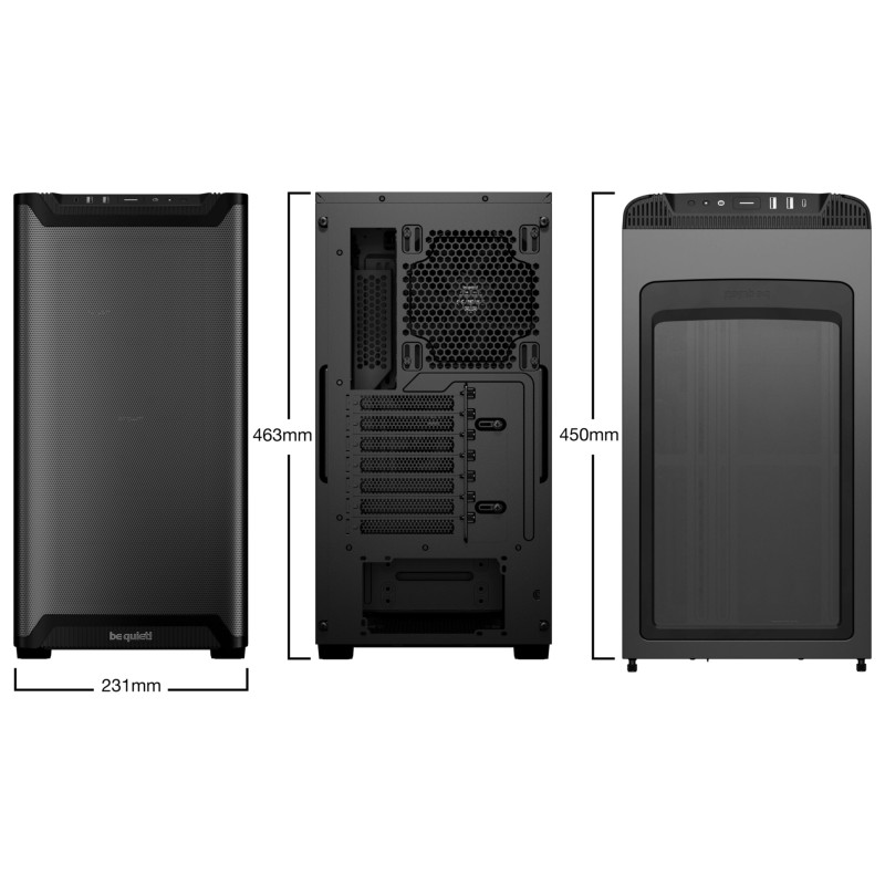 be quiet! Pure Base 501 Airflow Mid Tower ATX Case Black USB-C+2xUSB-A 2x140mm (Boxed) — Buy in Cyprus with Fast Delivery