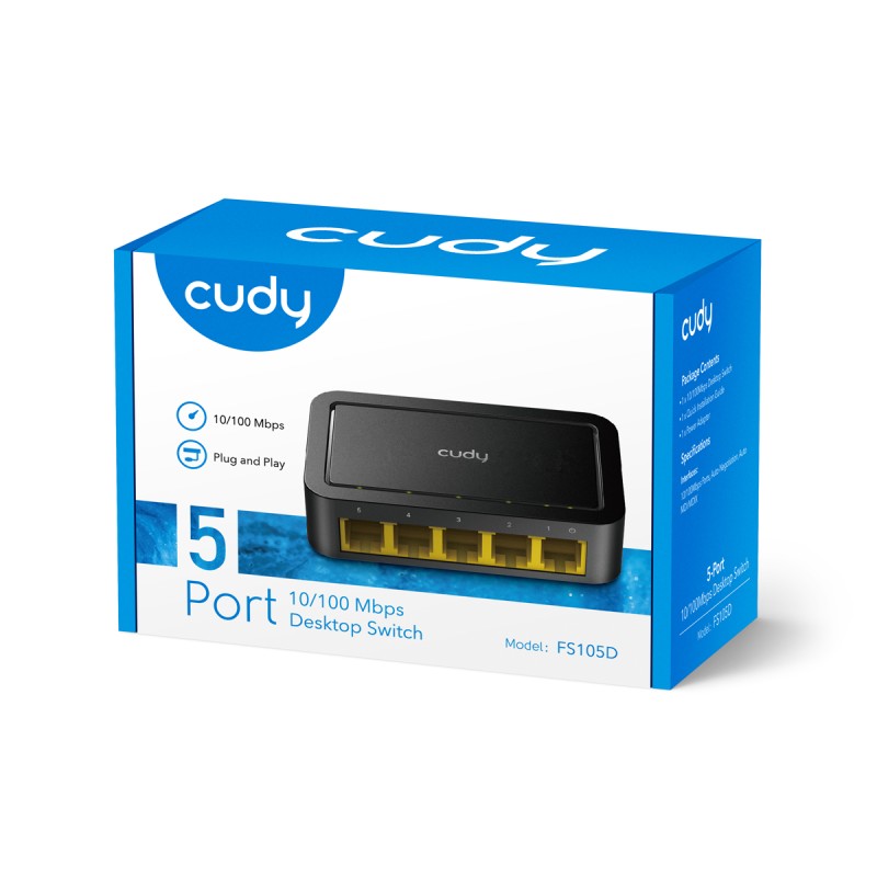 Buy Cudy Desktop Switch - FS105D - 5-Port 10 100 Mbps Desktop Switch in Cyprus, Nicosia, Limassol, Larnaka, Pafos