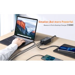 Buy Baseus Charger Desktop - 100W 2C+2U EU Black in Cyprus, Nicosia, Limassol, Larnaka, Pafos