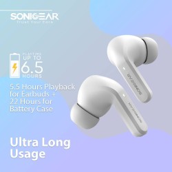 Buy SonicGear EARPUMP - TWS 12 - ANC Sweatproof White Earphones in Cyprus, Nicosia, Limassol, Larnaka, Pafos