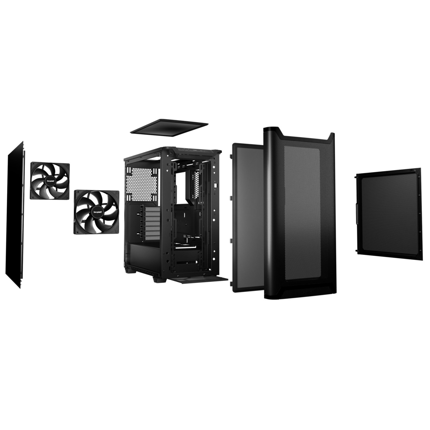 be quiet! Pure Base 501 Airflow Mid Tower ATX Case Black USB-C+2xUSB-A 2x140mm (Boxed) — Buy in Cyprus with Fast Delivery