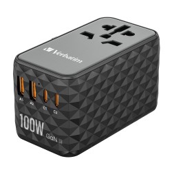 Buy Verbatim Charger Travel Adapter World to World GAN III 100W 2xC 2xA UTA-06 in Cyprus, Nicosia, Limassol, Larnaka, Pafos