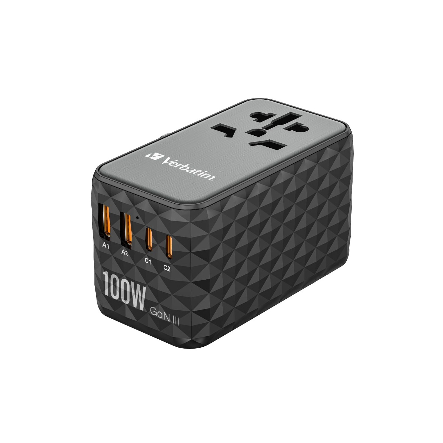 Verbatim Charger Travel Adapter World to World GAN III 100W 2xC 2xA UTA-06 — Buy in Cyprus with Fast Delivery