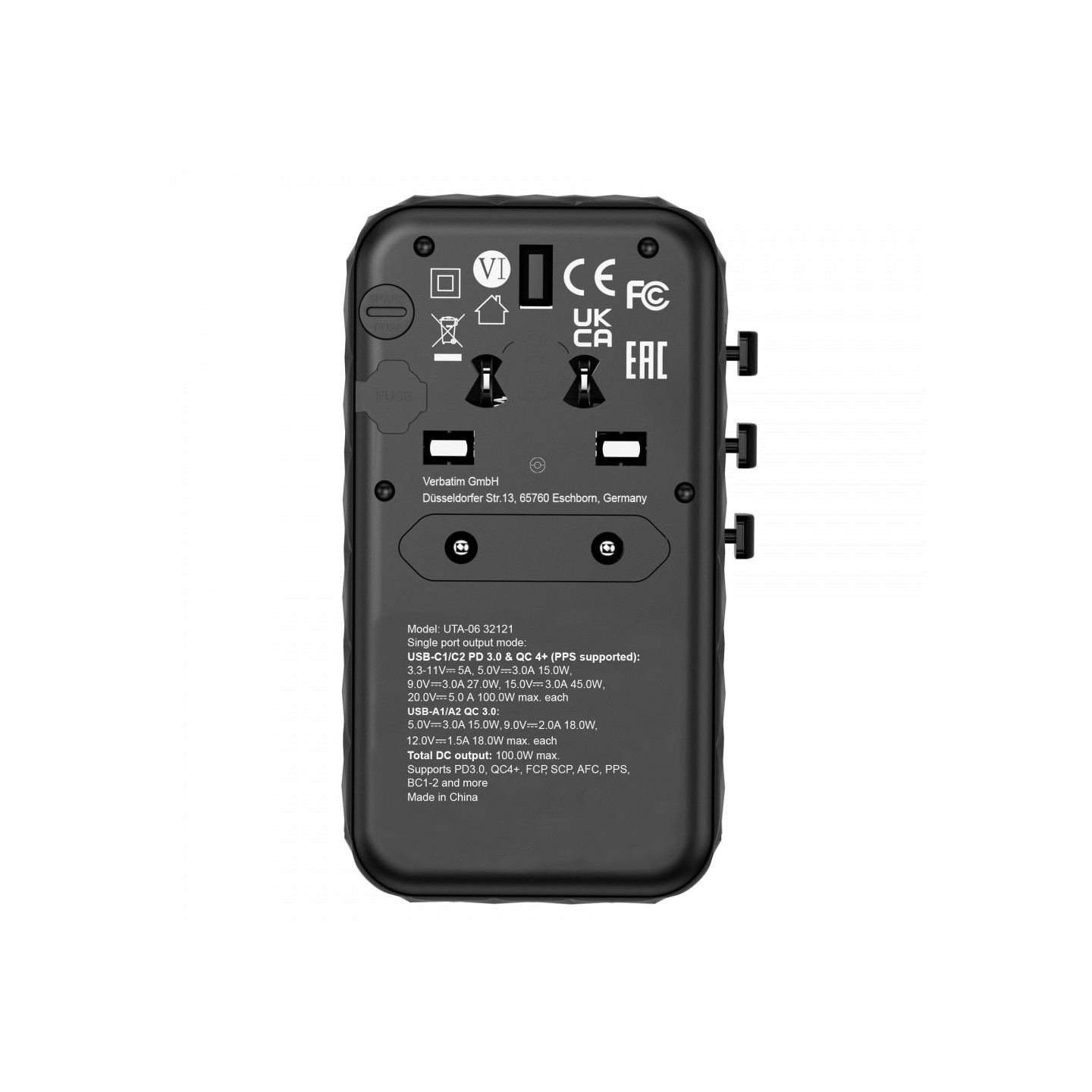 Verbatim Charger Travel Adapter World to World GAN III 100W 2xC 2xA UTA-06 — Buy in Cyprus with Fast Delivery