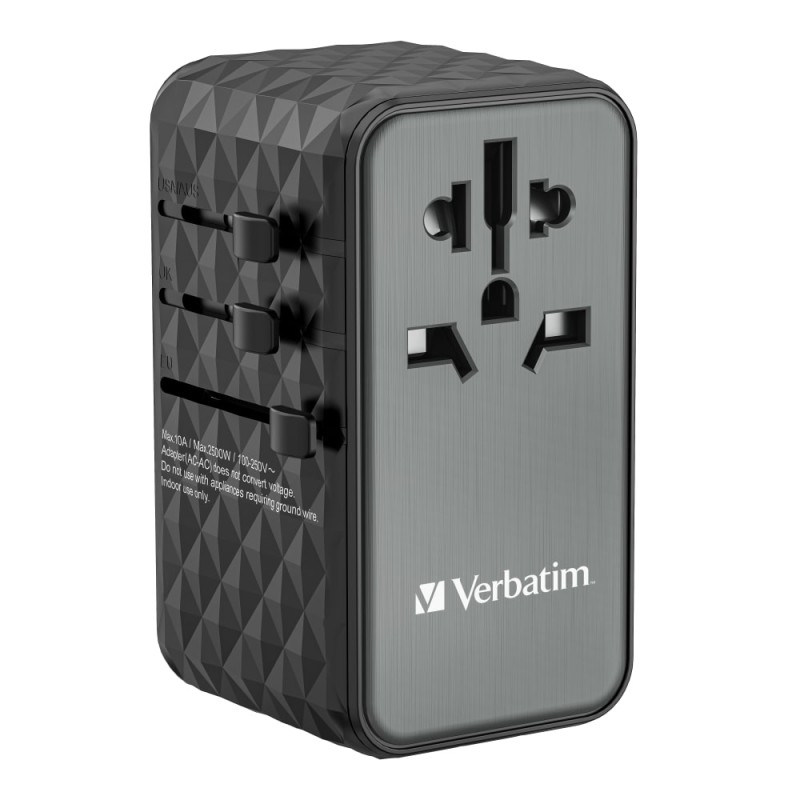 Buy Verbatim Charger Travel Adapter World to World GAN III 100W 2xC 2xA UTA-06 in Cyprus, Nicosia, Limassol, Larnaka, Pafos