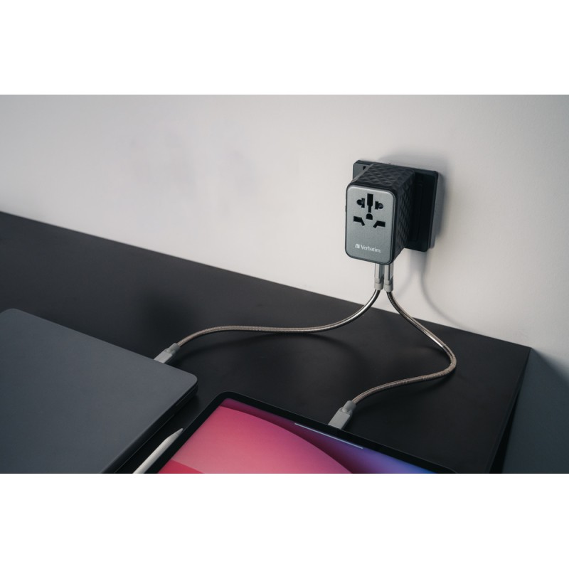 Buy Verbatim Charger Travel Adapter World to World GAN III 100W 2xC 2xA UTA-06 in Cyprus, Nicosia, Limassol, Larnaka, Pafos
