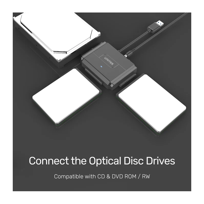 Buy Unitek USB3.0 to SATA+IDE 2.5-3.5'' Converter - Y-3324 - 12V2A PSU (UK) in Cyprus, Nicosia, Limassol, Larnaka, Pafos