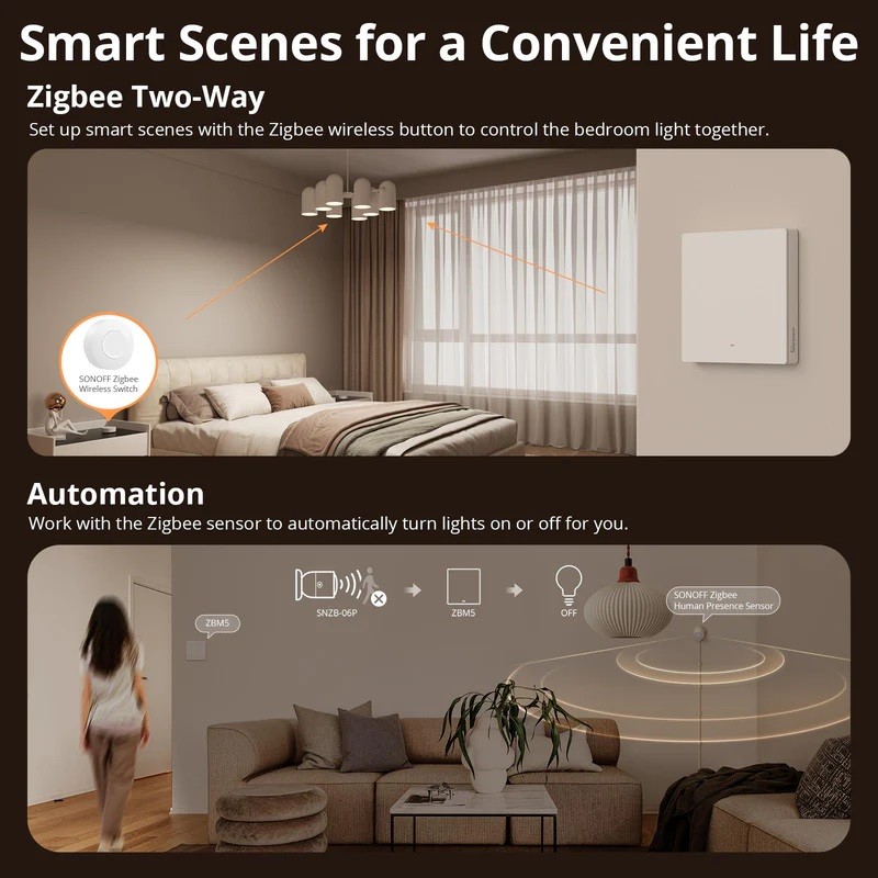 Buy Sonoff Zigbee WiFi Smart Wall Mechanical Switch - M5 - (No neutral) 3-Button... in Cyprus, Nicosia, Limassol, Larnaka, Pafos