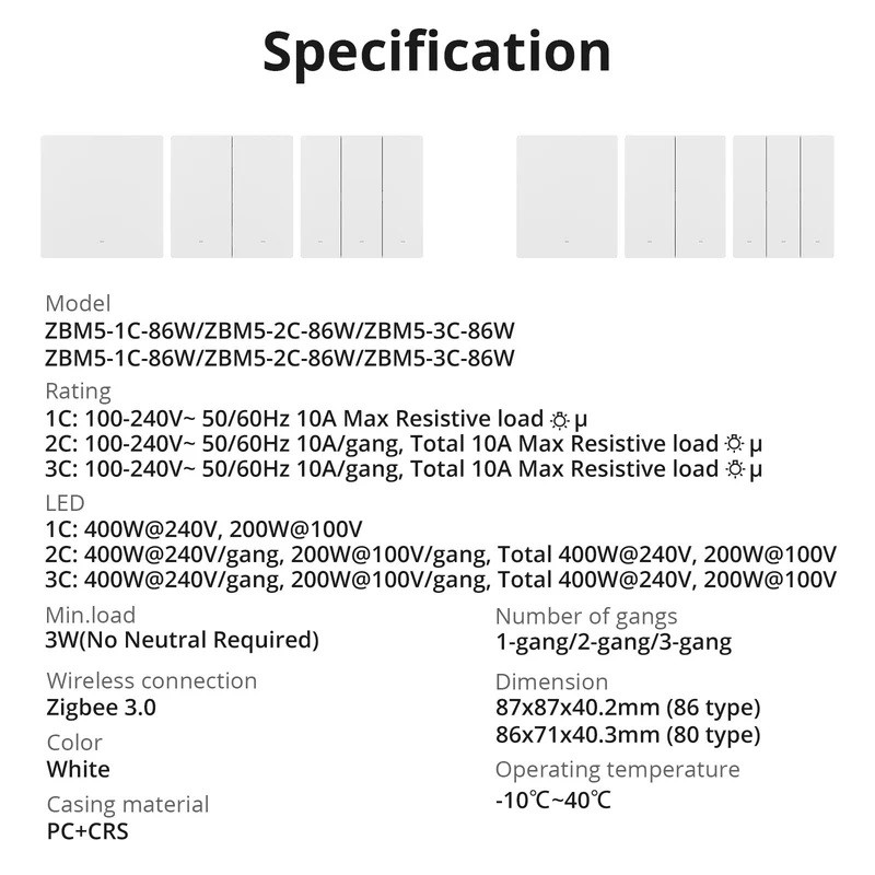 Buy Sonoff Zigbee WiFi Smart Wall Mechanical Switch - M5 - (No neutral) 3-Button... in Cyprus, Nicosia, Limassol, Larnaka, Pafos