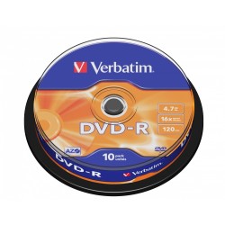 Buy Verbatim DVD-R - 43523 - 4.7GB 16X 10-Pack Spindle Matt Silver in Cyprus, Nicosia, Limassol, Larnaka, Pafos