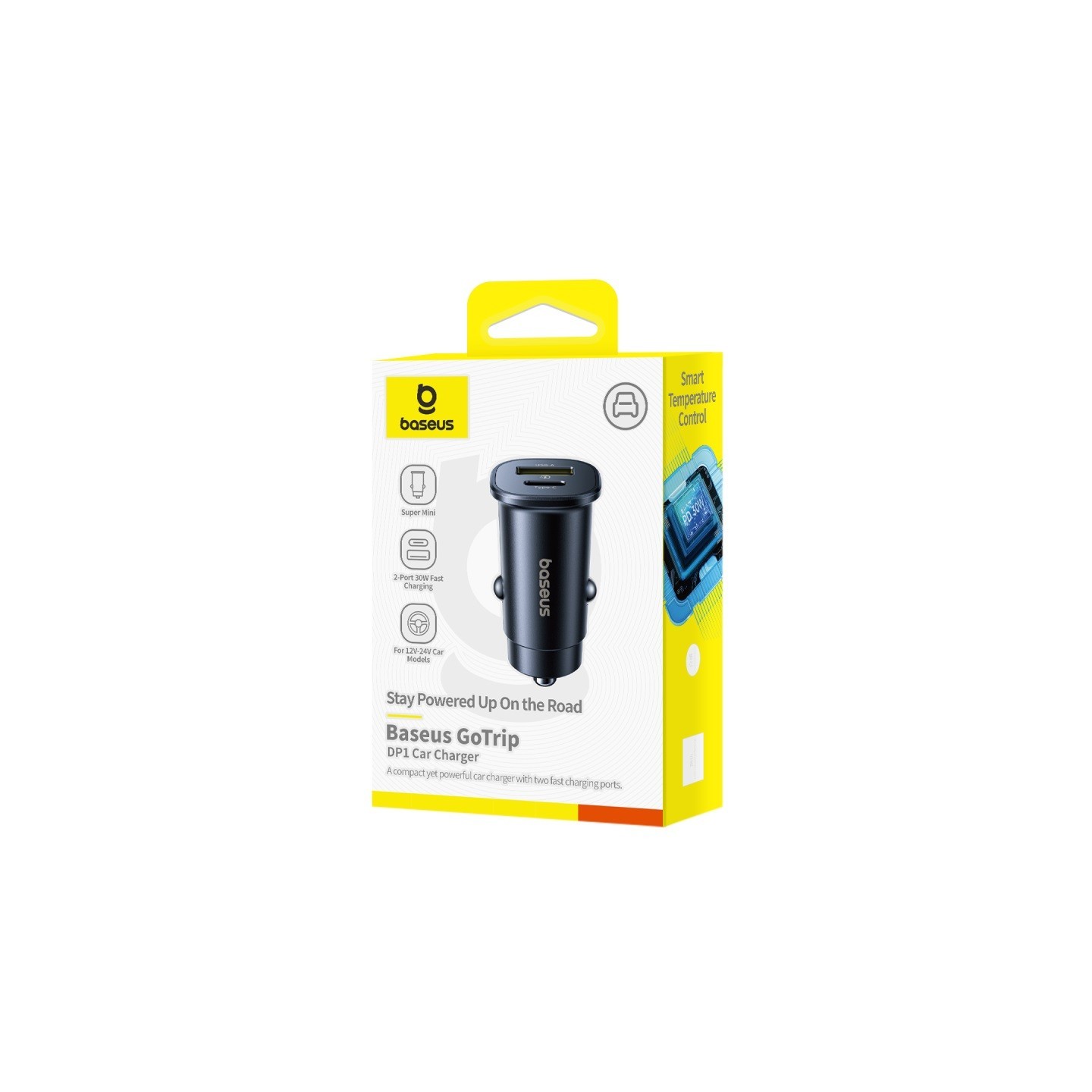 Baseus GoTrip Car Charger - DP1 - 30W U+C Cosmic Black — Buy in Cyprus with Fast Delivery