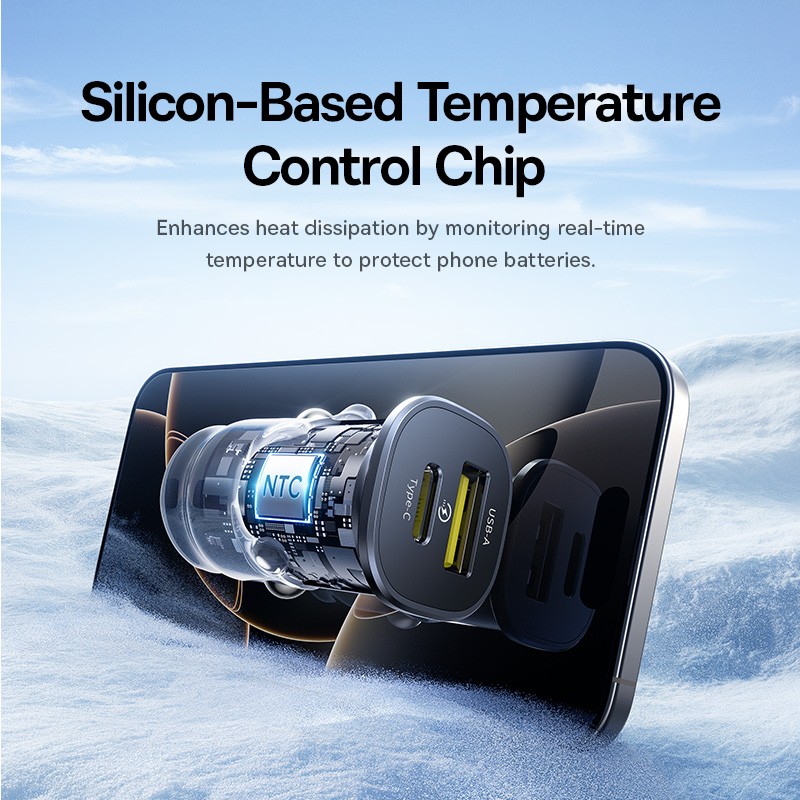 Buy Baseus GoTrip Car Charger - DP1 - 30W U+C Cosmic Black in Cyprus, Nicosia, Limassol, Larnaka, Pafos