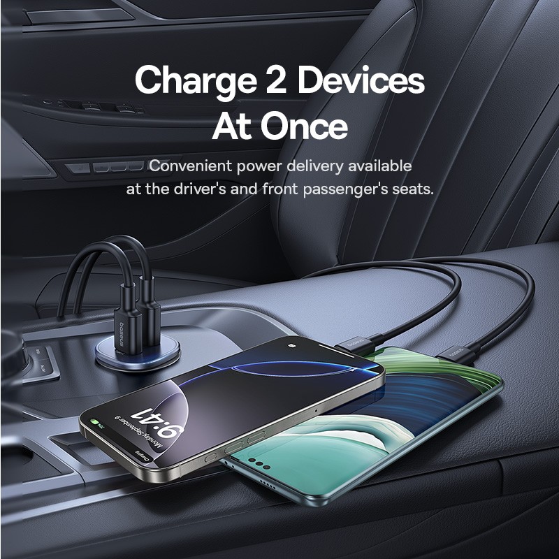 Buy Baseus GoTrip Car Charger - DP1 - 30W U+C Cosmic Black in Cyprus, Nicosia, Limassol, Larnaka, Pafos