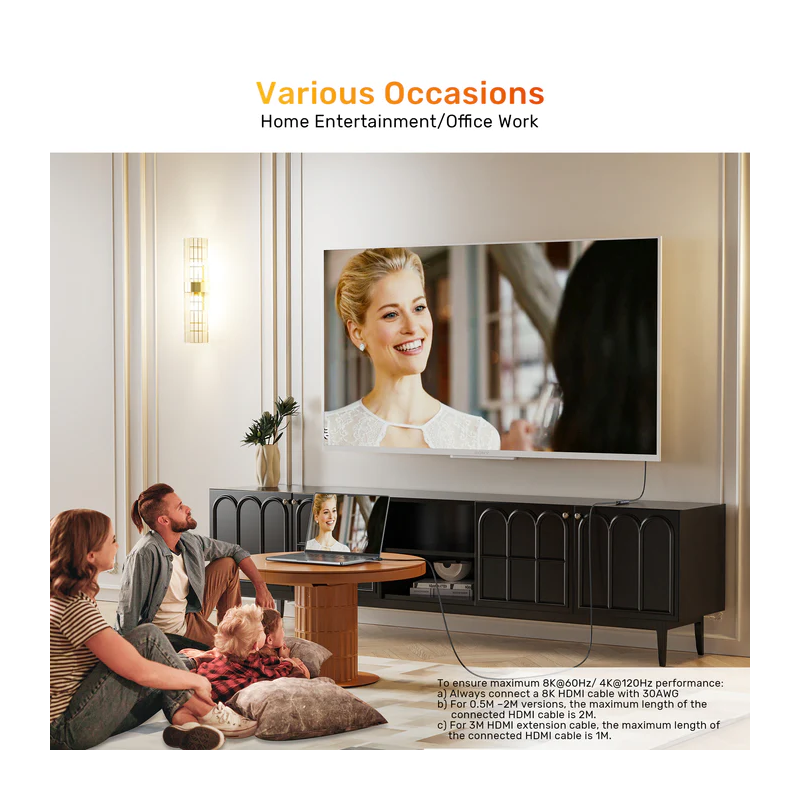 Buy Unitek HDMI Extension - C11091A - 2.1, Male to Female, 1.5m, 8K60Hz in Cyprus, Nicosia, Limassol, Larnaka, Pafos