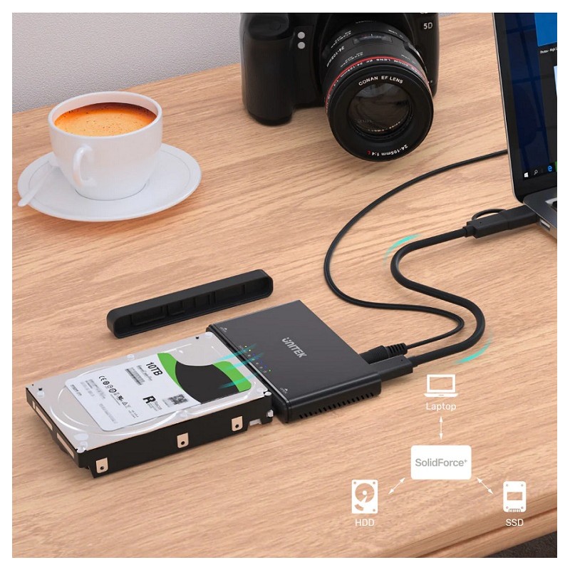 Buy Unitek SolidForce+ USB3.2 M2 NVMe Enclosure w SATA III Adapter - S1222A - US... in Cyprus, Nicosia, Limassol, Larnaka, Pafos