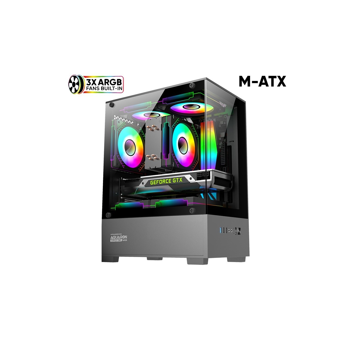 Armaggeddon Aquaron Duplex ONE MATX Black 3xARGB (Boxed) — Buy in Cyprus with Fast Delivery