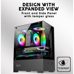 Buy Armaggeddon Gaming Case - M-ATX AQUARON Duplex ONE Black + 3xARGB in Cyprus, Nicosia, Limassol, Larnaka, Pafos