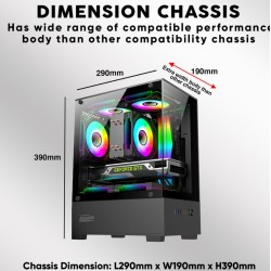 Buy Armaggeddon Gaming Case - M-ATX AQUARON Duplex ONE Black + 3xARGB in Cyprus, Nicosia, Limassol, Larnaka, Pafos