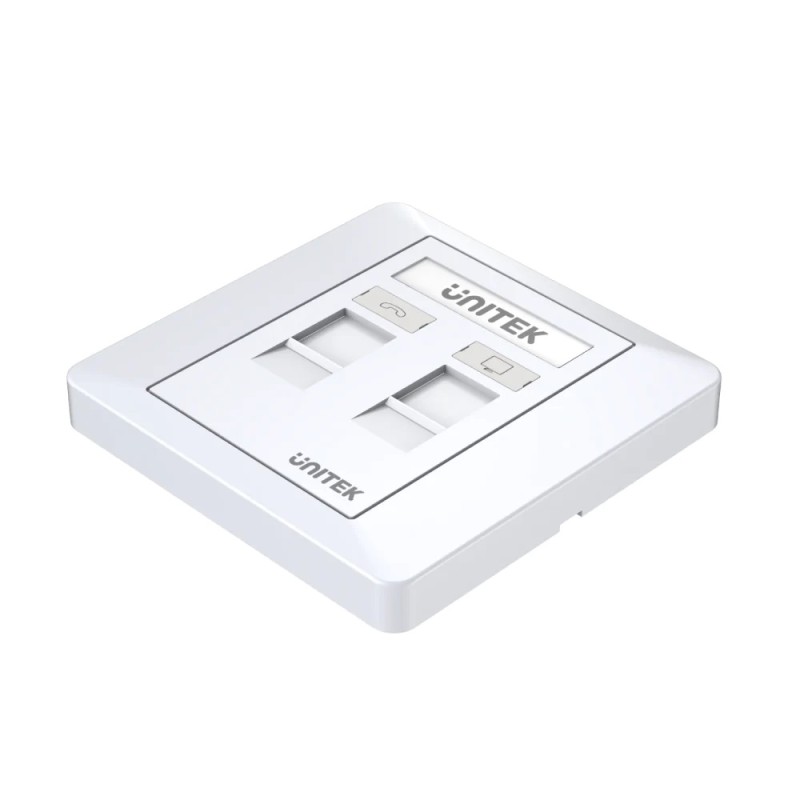 Buy Unitek Network Wall Plate - T013A - Dual Port in Cyprus, Nicosia, Limassol, Larnaka, Pafos